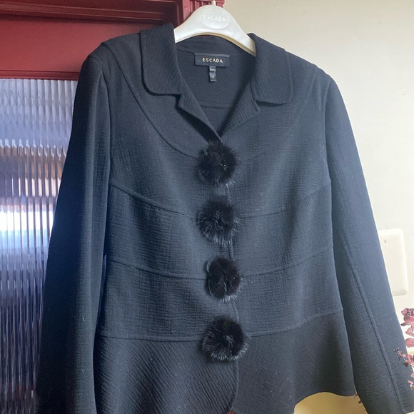 Escada Real Mink Beaded Detail Blazer Made in Italy 🇮🇹 Never Used Rare - Picture 3 of 16